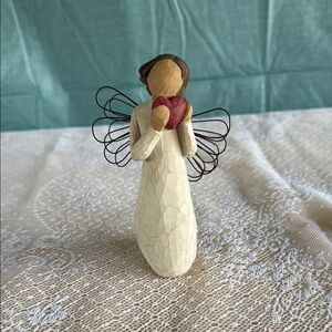 Willow Tree Angel Figurine with Red Heart